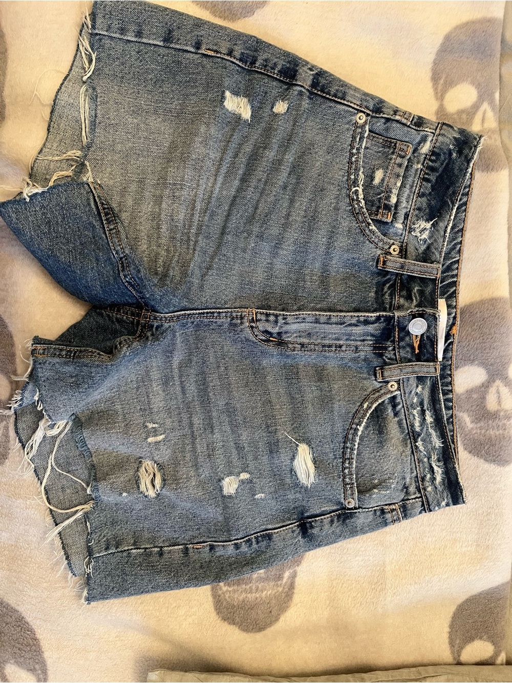 Dynamite light blue denim shorts with contrast stitching